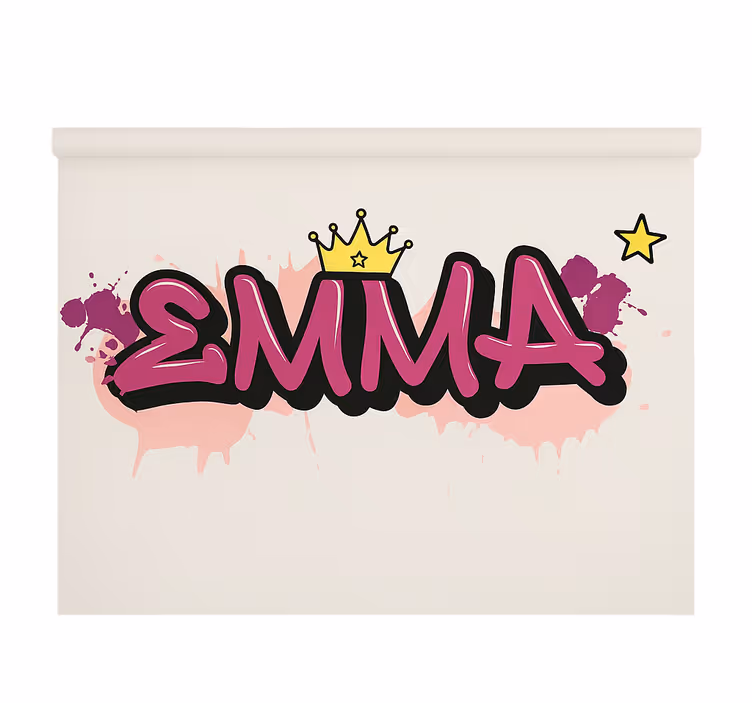 Rožinis užsakomasis grafiti Roletai vaiku kambariui - „Tenstickers“