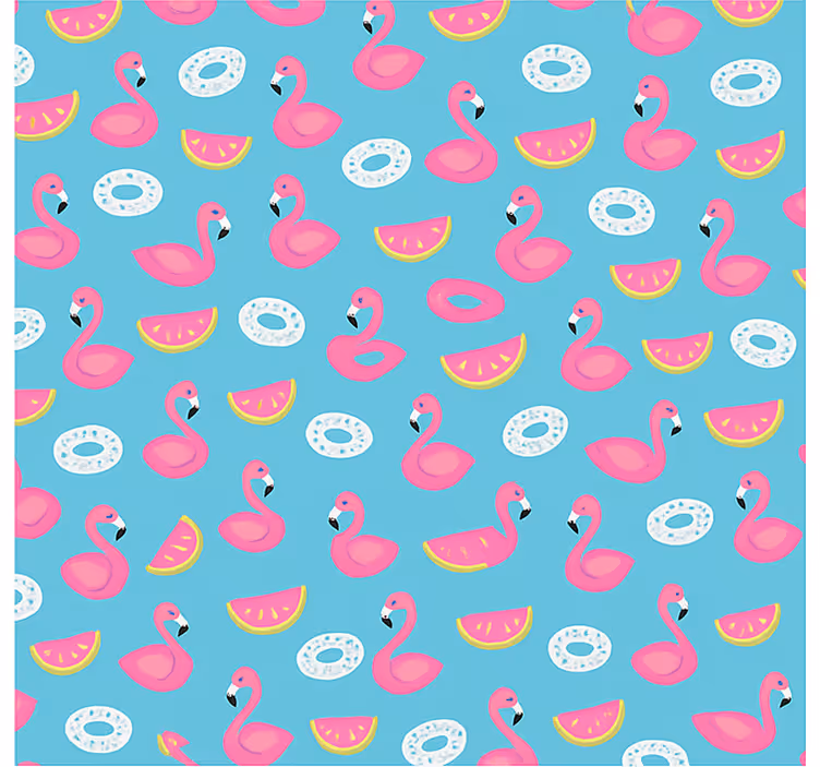 Mėlynas flamingo raštas Roletai vaiku kambariui - „Tenstickers“