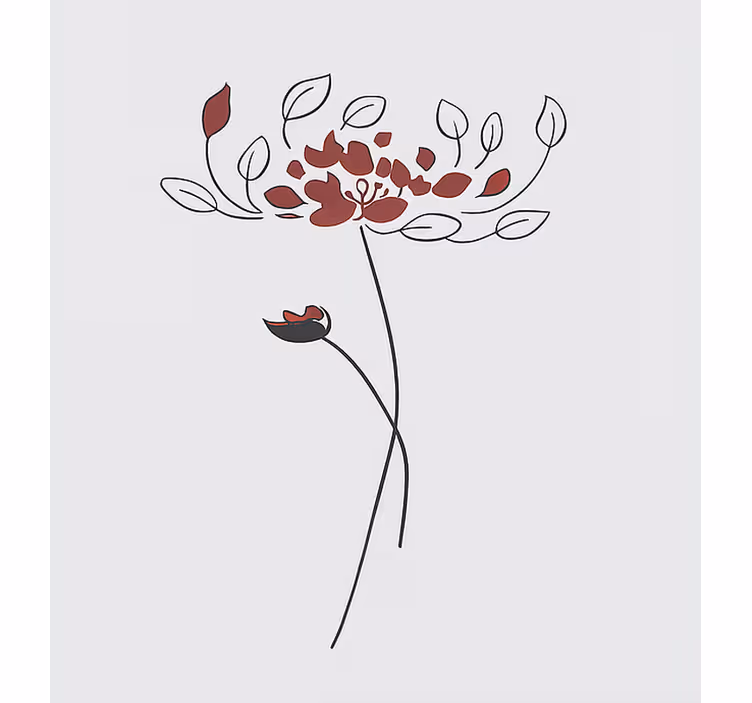 Minimalistinis botaninis eskizas Roletai vaiku kambariui - „Tenstickers“