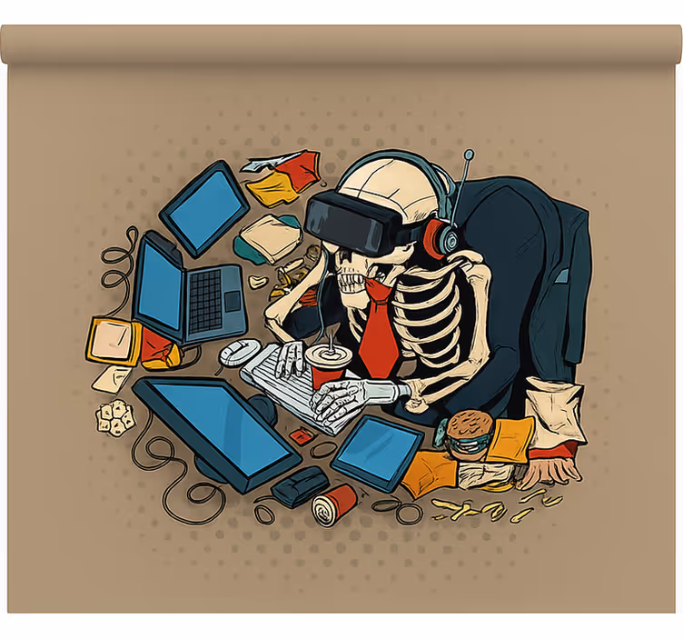 Skeleto retro žaidėjas Roletai moksiukas - „Tenstickers“