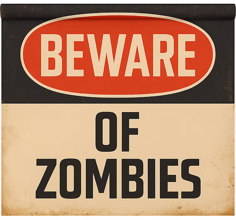 Saugokitės zombių Roletai moksiukas - „Tenstickers“