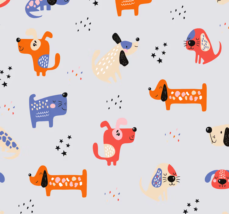 Roletai vaikų kambariui su iliustruotais šunimis - „Tenstickers“