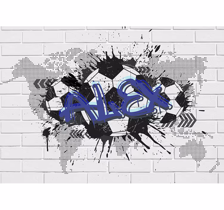 Roletai baltas futbolo grafiti - „Tenstickers“