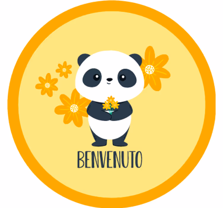 Roletai geltona panda sveiki atvykę į mano kambarį - „Tenstickers“
