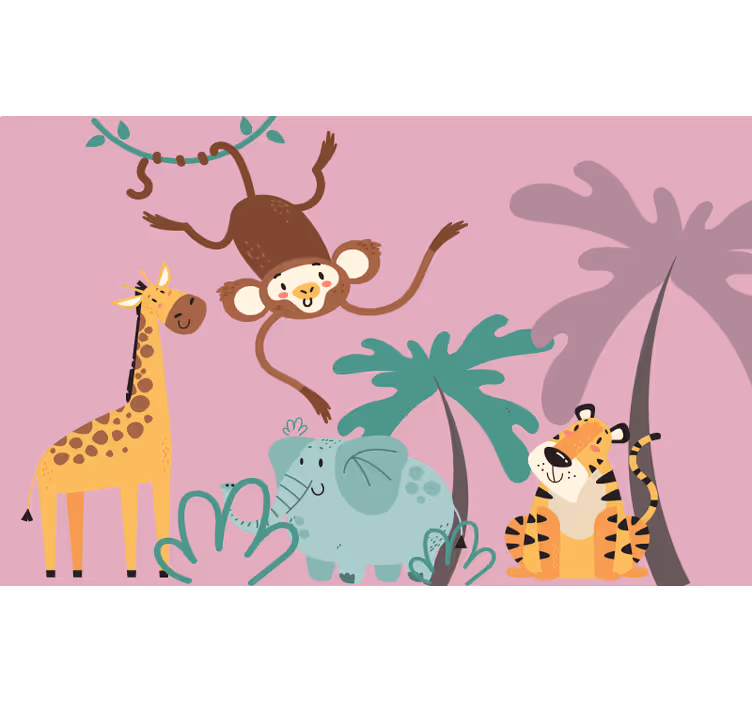 Roletai violetinė spalvingi animaciniai safari gyvūnai - „Tenstickers“