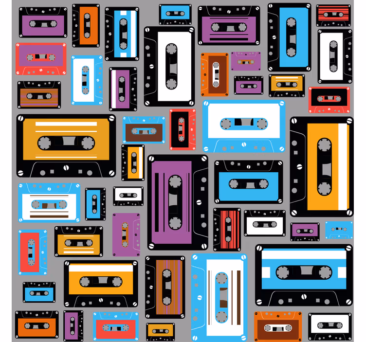 Roletai svetainė su retro 80-ųjų kasetės raštu - „Tenstickers“
