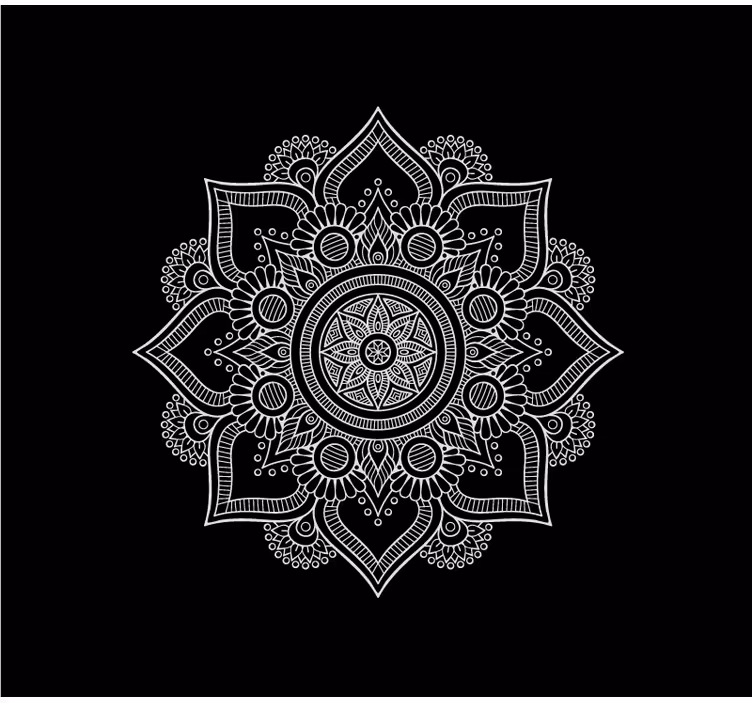 Roletai svetainė juoda ir balta mandala - „Tenstickers“