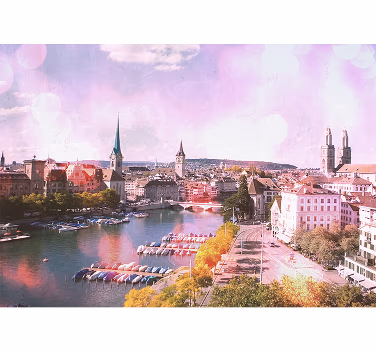 Roletai svetainė zürich namų ir ežero vaizdas - „Tenstickers“