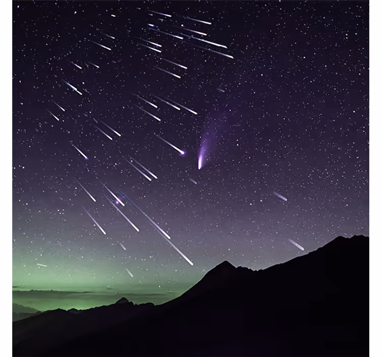 Roletai svetainė meteorų lietus su švytinčiais žvaigždėmis - „Tenstickers“