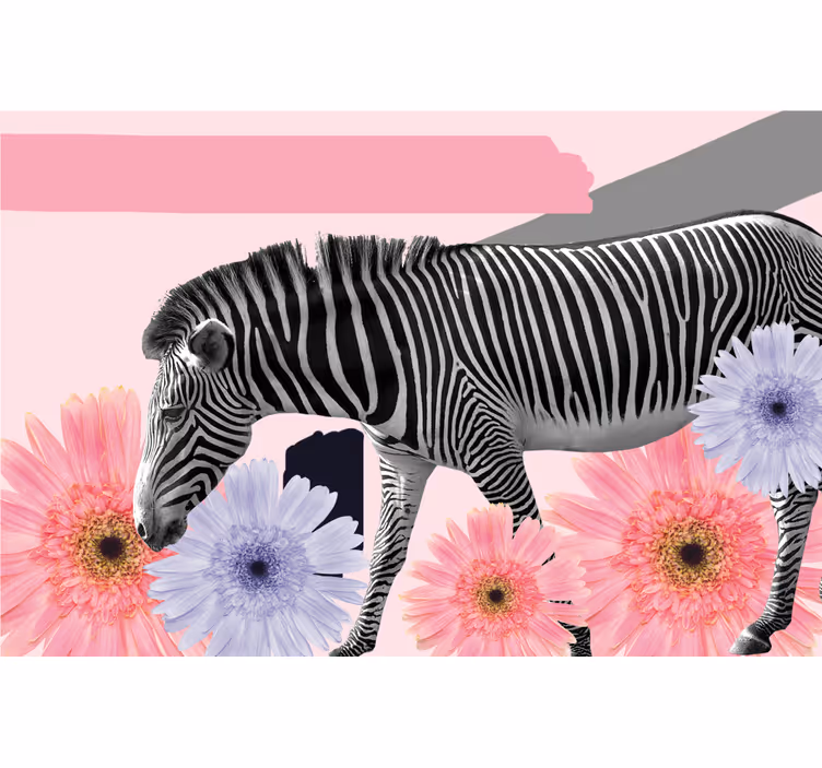 Roletai svetainė koliažo stiliaus zebra tapyba - „Tenstickers“