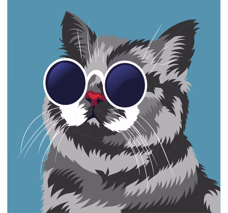 Roletai svetainė juokingas pilko katino paveikslas - „Tenstickers“