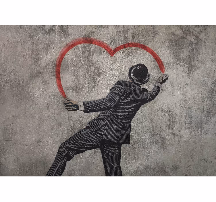 Roletai pilka banksy širdies grafiti - „Tenstickers“