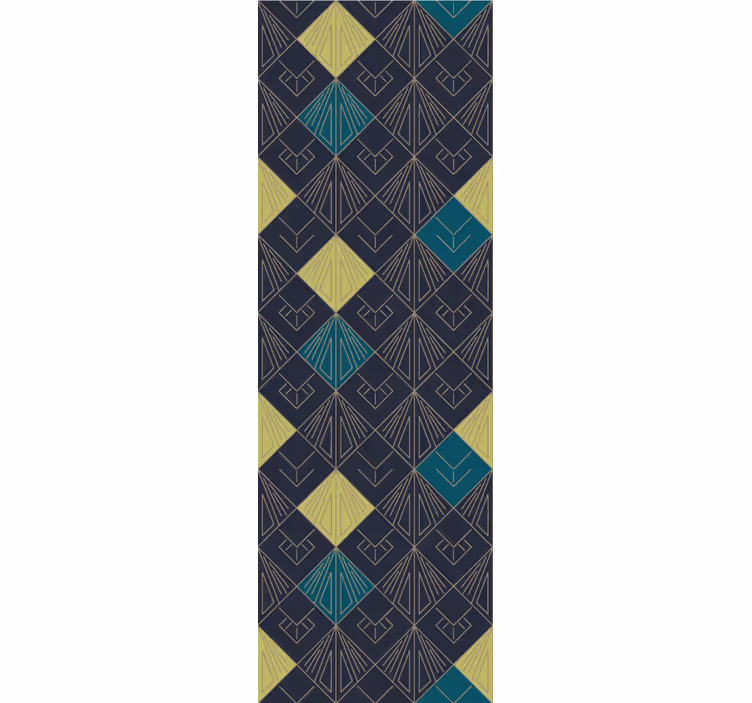 Roletai vintažinis pilkai mėlynas art deco raštas - „Tenstickers“