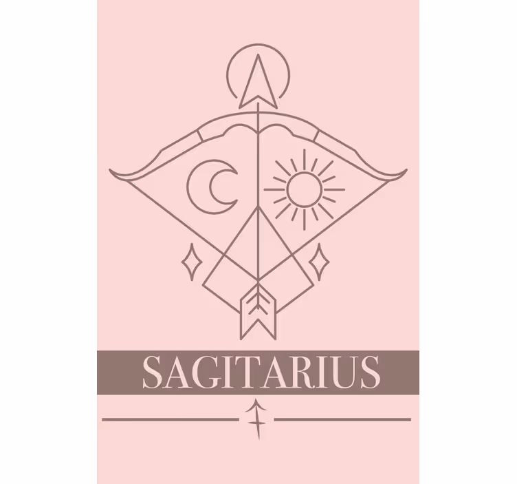 Roletai svetainė su rožine Šaulio zodiako kortele - „Tenstickers“