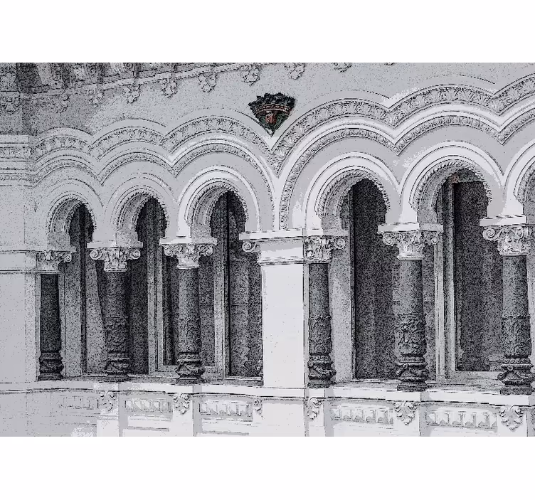 Roletai svetainė senovinės architektūros 3d - „Tenstickers“