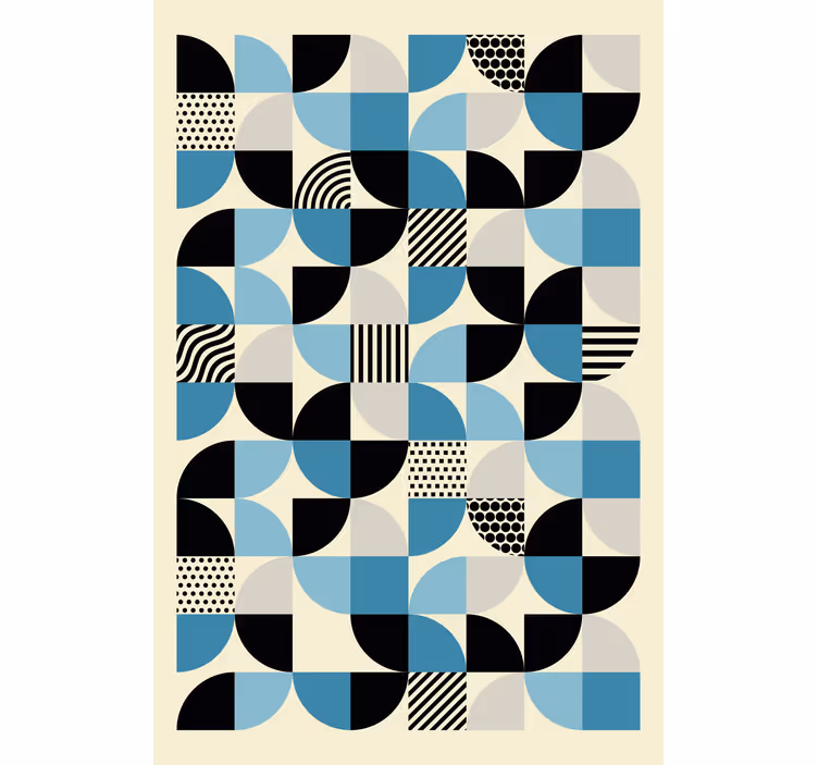 Roletai svetainė retro mėlynas bauhaus raštas - „Tenstickers“