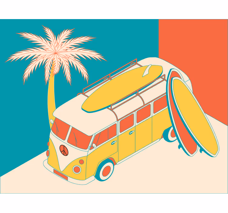 Roletai miegamajam hippių mikroautobusas - „Tenstickers“