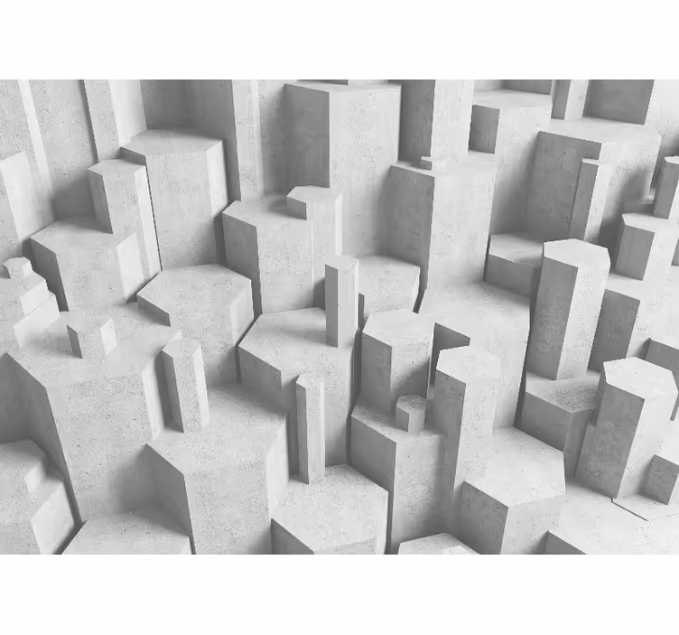 Roletai baltas 3d betono geometrinės formos - „Tenstickers“
