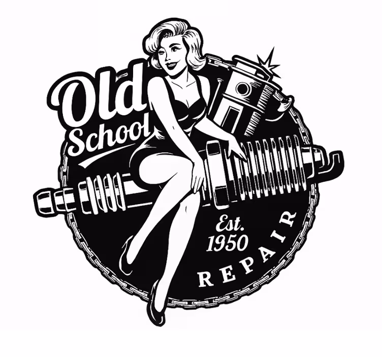 Roletai svetainė retro garažo pinup - „Tenstickers“