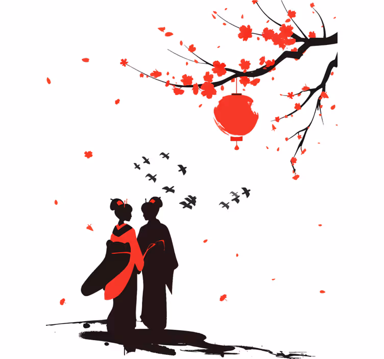 Roletai miegamajam japoniškomis geišomis - „Tenstickers“