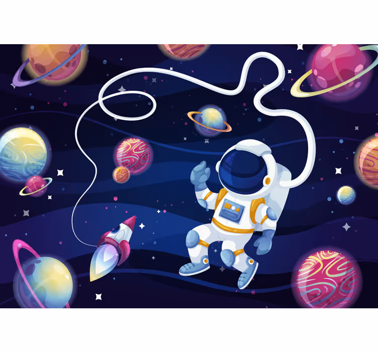 Roletai vaikų kambariui su astronautais ir raketomis - „Tenstickers“
