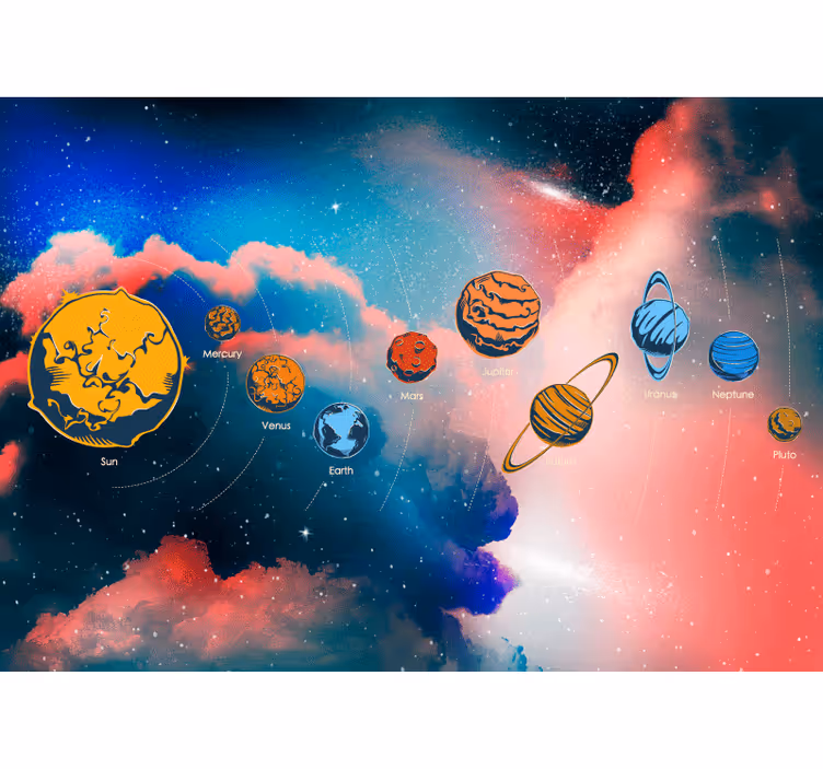Roletai vaiku kambariui saulės sistema su planetomis - „Tenstickers“