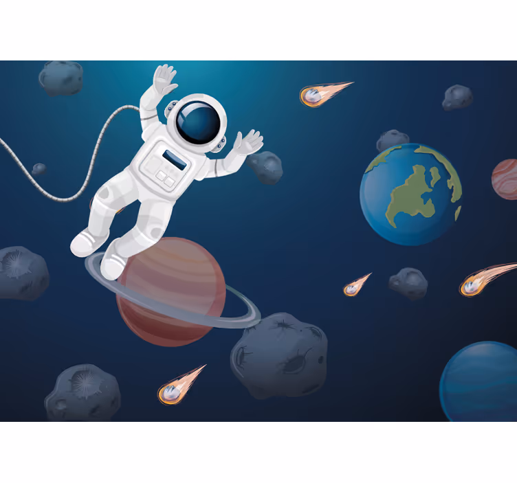 Roletai vaikų kambariui su plaukiojančiu astronautu - „Tenstickers“