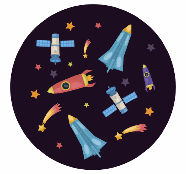 Roletai vaikų kambariui erdvės raketos planetos - „Tenstickers“