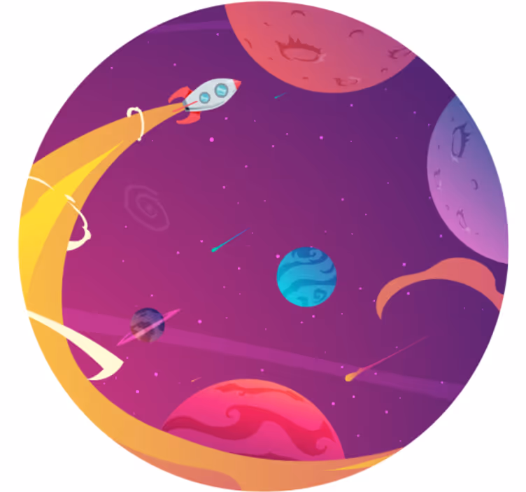 Roletai vaiku kambariui paveikslėlis raketa erdvėje - „Tenstickers“