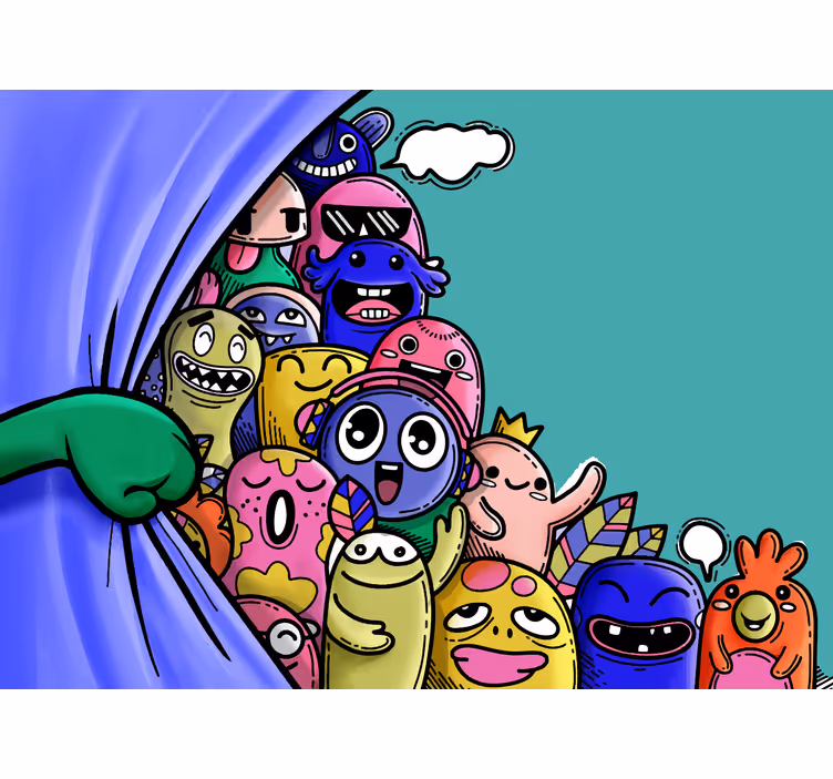Roletai vaikų kambariui su juokingais monstrais - „Tenstickers“