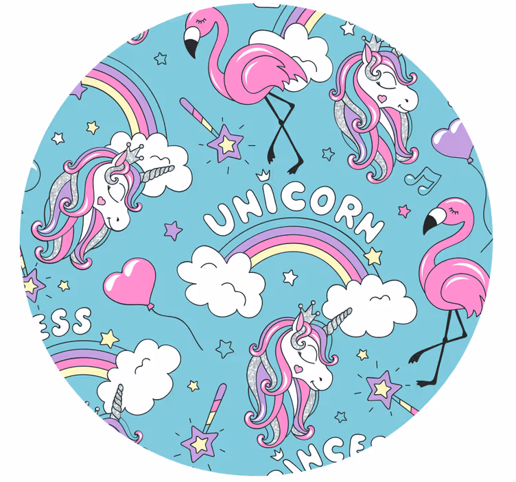 Roletai vaikų kambariui su vienaragio ir flamingo raštu - „Tenstickers“