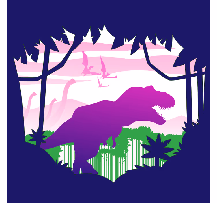Roletai vaikų kambariui su dideliu dinozauru ir paukščiais - „Tenstickers“