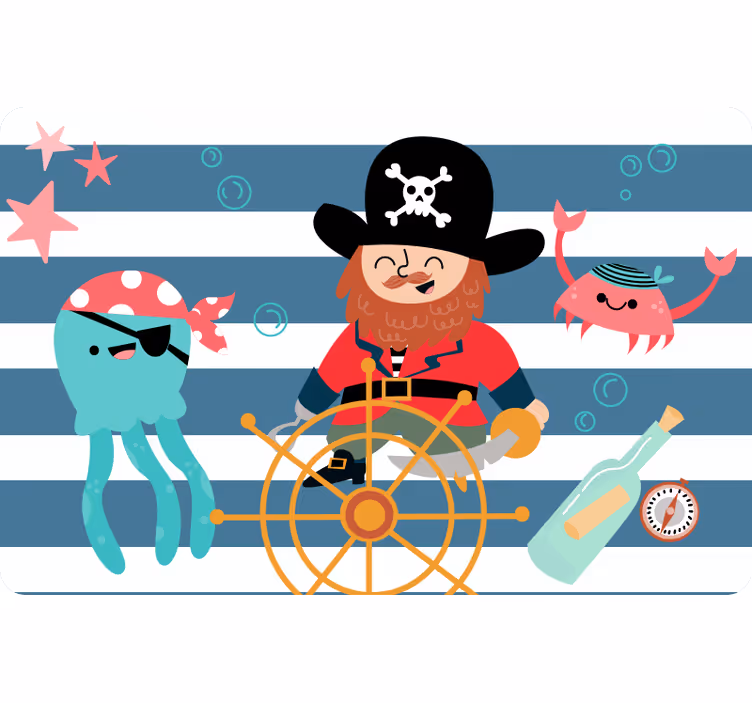 Roletai vaikų kambariui su piratų lobio žemėlapiu - „Tenstickers“