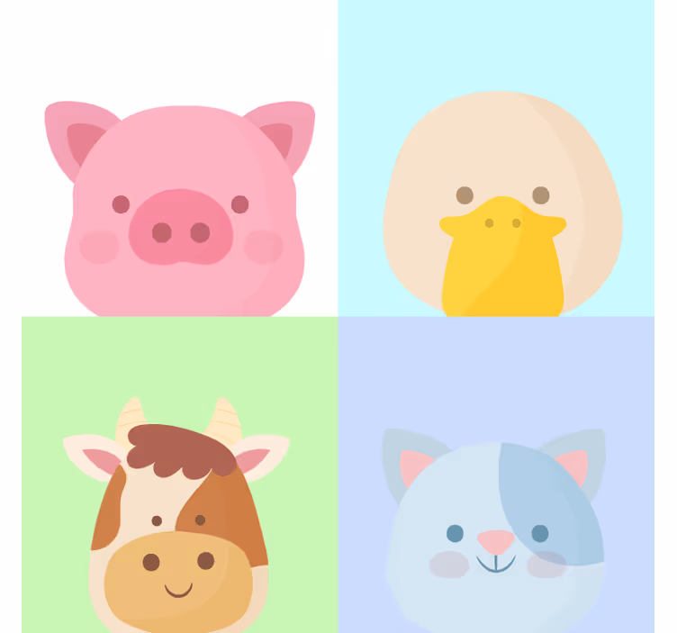 Roletai vaikų kambariui su mielais ūkiniais gyvūnais - „Tenstickers“