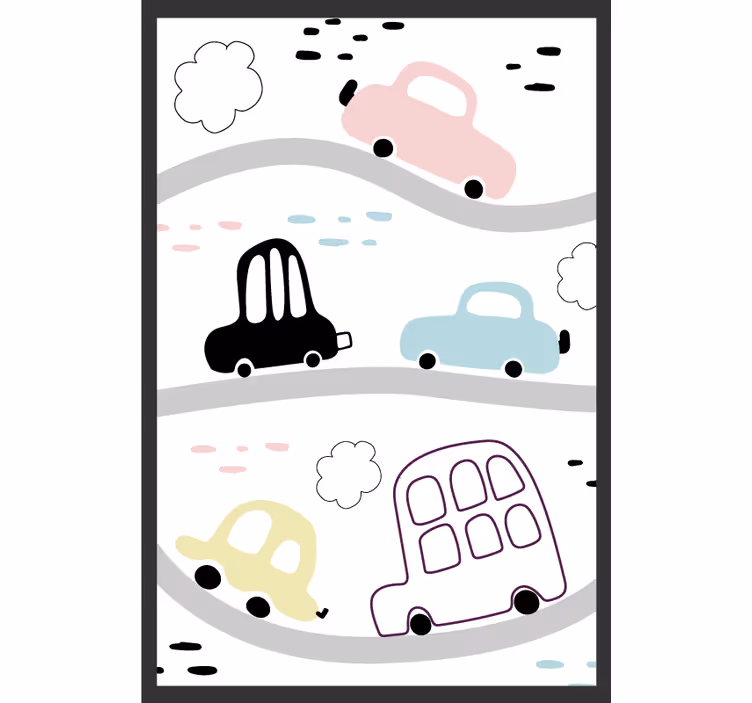 Roletai vaikų kambariui su transporto priemonėmis ir keliais - „Tenstickers“