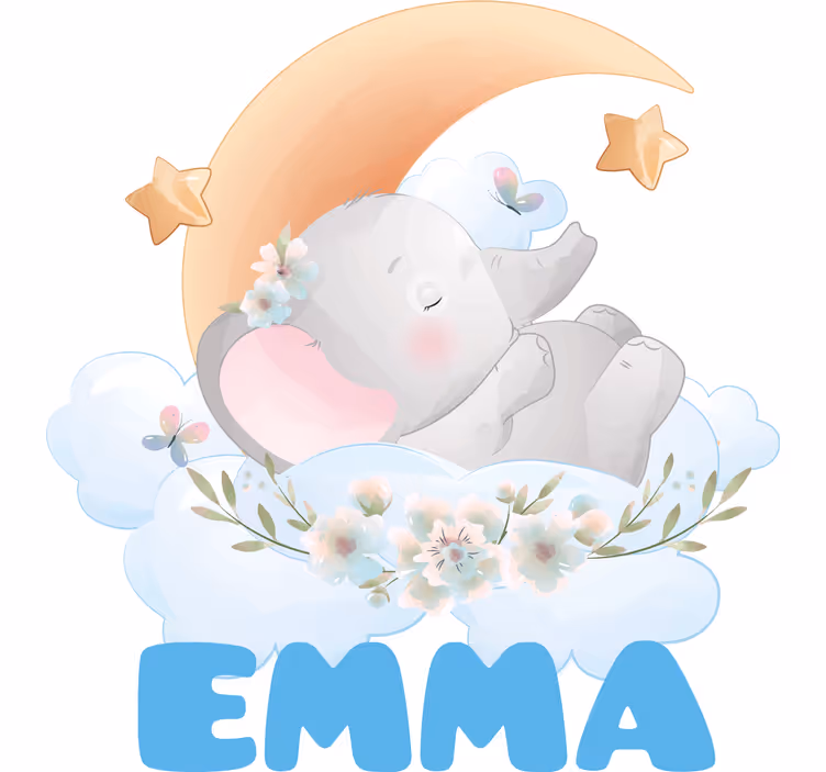 Roletai vaikų kambariui mielas dramblys su vardu - „Tenstickers“