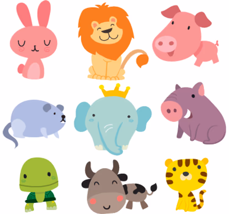 Roletai vaikų kambariui su vaikų gyvūnų lipdukais - „Tenstickers“
