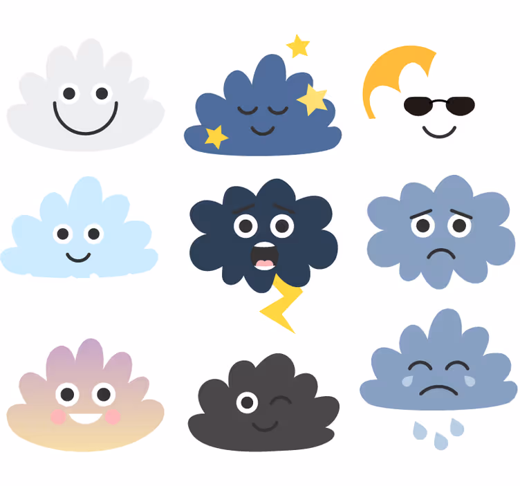 Roletai vaikų kambariui debesys su veidais - „Tenstickers“
