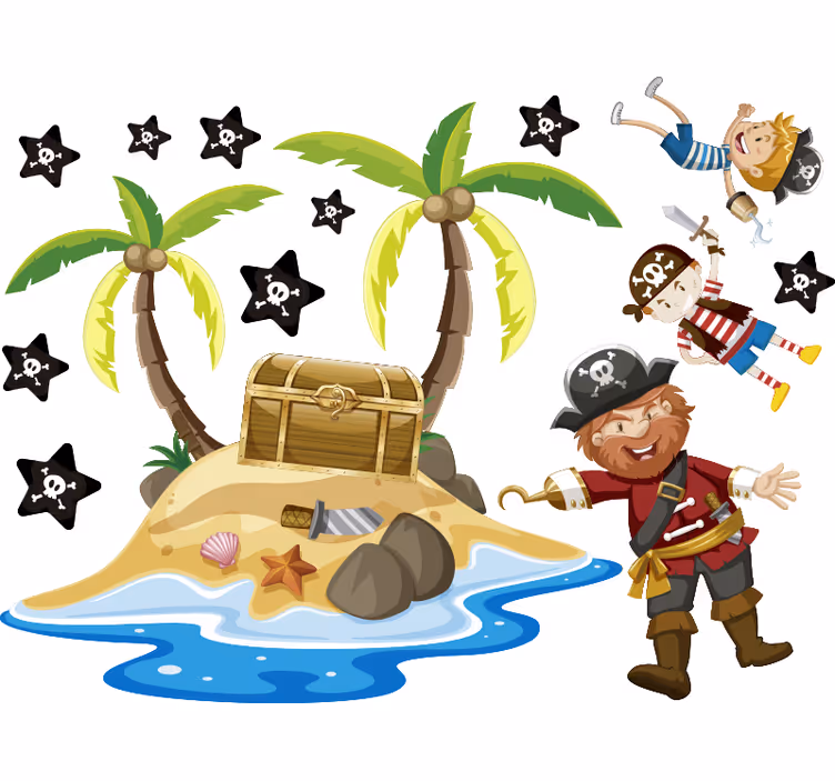 Roletai vaikų kambariui piratai ir palmės - „Tenstickers“