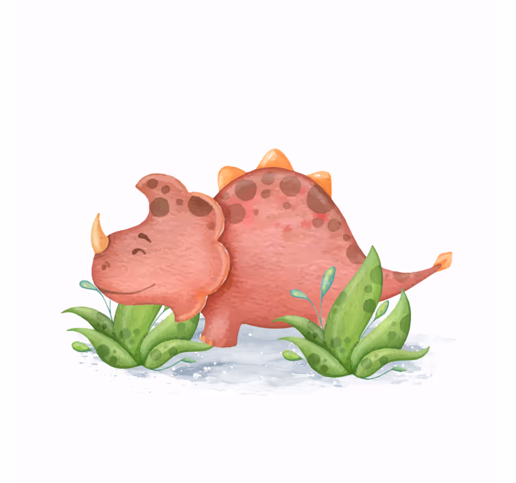 Roletai vaikų kambariui Šiaurės dinozaurai raudonomis ragais - „Tenstickers“