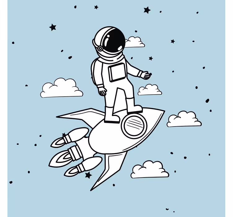 Roletai vaikų kambariui raketos astronautai ir žvaigždės - „Tenstickers“