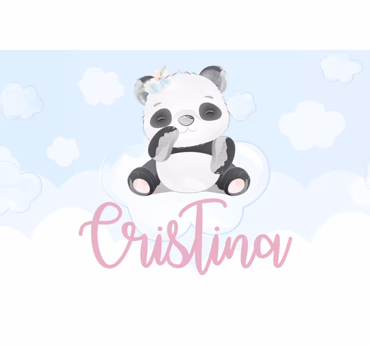 Roletai vaikų kambariui miela panda su vardu - „Tenstickers“