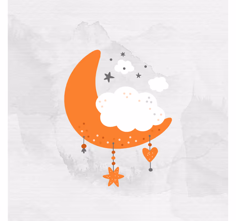 Roletai vaikų kambariui minimalistinė mėnulis ir debesys - „Tenstickers“