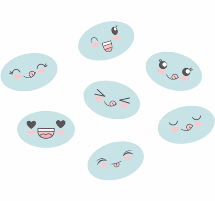 Roletai vaikų kambariui su mielais anime veidais - „Tenstickers“