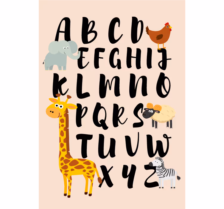 Roletai vaikų kambariui gyvūnai su abėcėle - „Tenstickers“