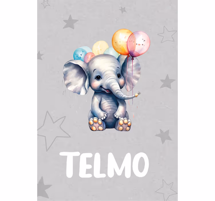 Roletai vaiku kambariui su mažuoju dramblio balionais - „Tenstickers“