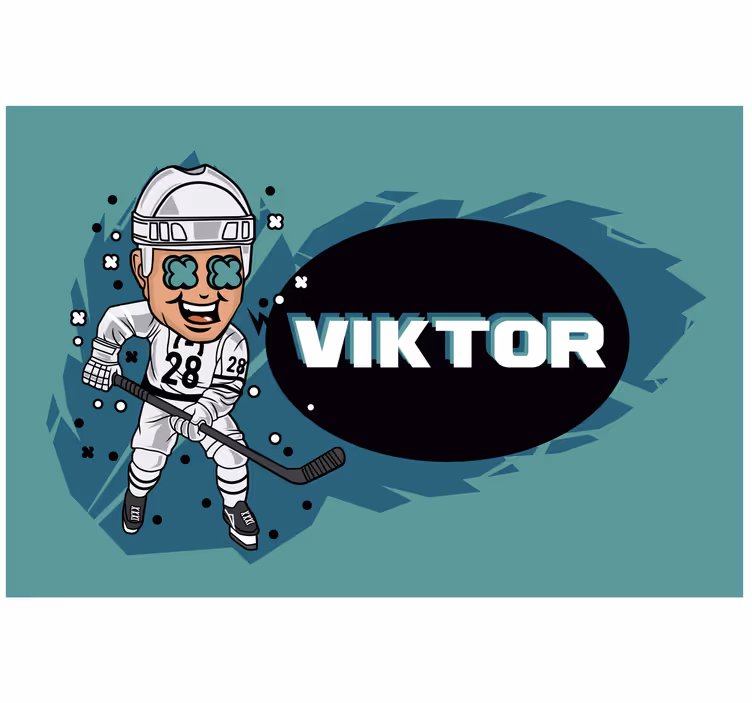 Roletai vaikų kambariui su juokingu ledo ritulininku - „Tenstickers“