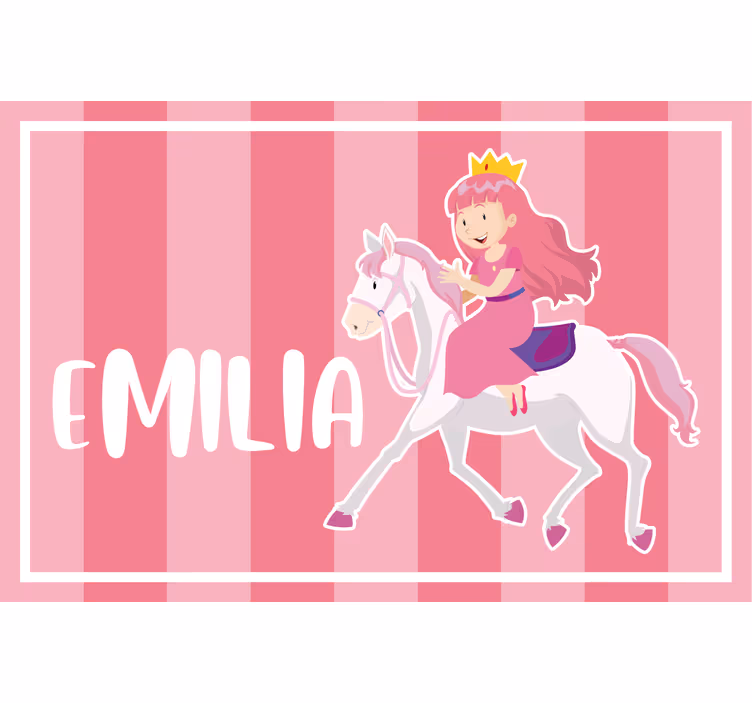 Roletai vaikų kambariui rožinė princesė ant balto žirgo - „Tenstickers“