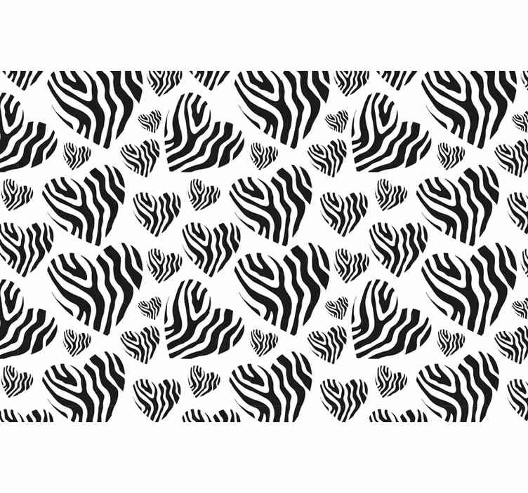 Roletai juoda zebra raštu širdis - „Tenstickers“