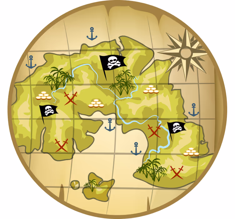 Roletai vaikų kambariui piratų lobio žemėlapis - „Tenstickers“